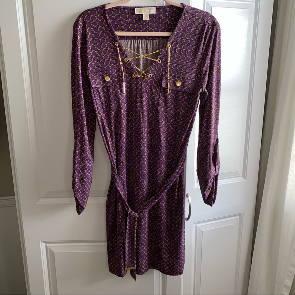MICHAEL Michael Kors Small Purple Dress Chain link‎ Print Rose gold Hardware